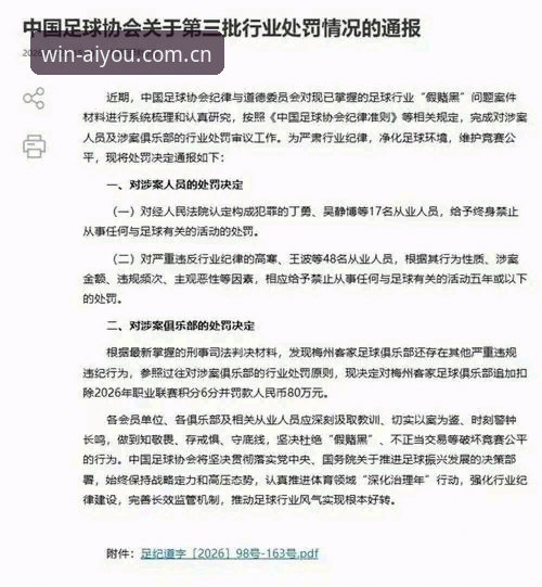 足协第三批禁足名单深度解读：在爱游戏平台了解中国足球整治风暴